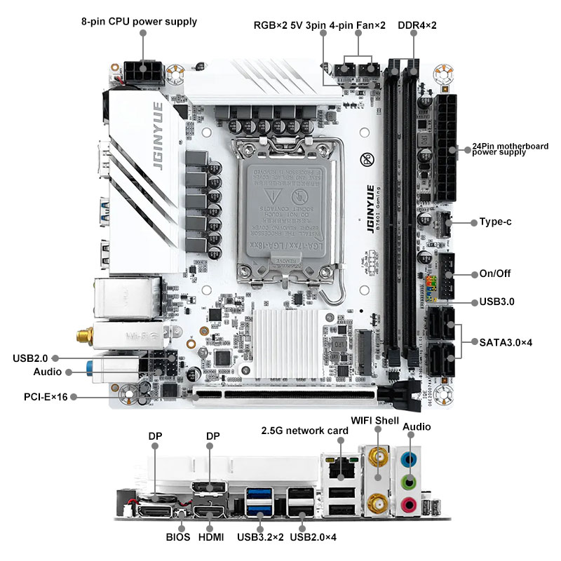 JGINYUE B760I GAMING Mini ITX  - Lga1700 Itx Motherboard Ddr5 incelemesi ve fiyatı